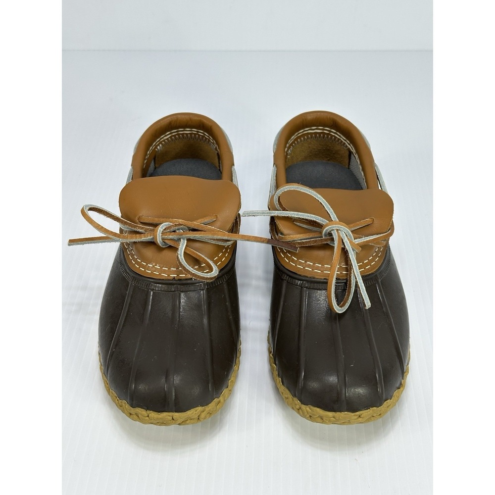 LL Bean Women Rubber Moc Low Duck Boots 175067 Brown USA Made Size 6M